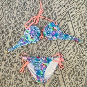 Tropical Print Padded Bikini